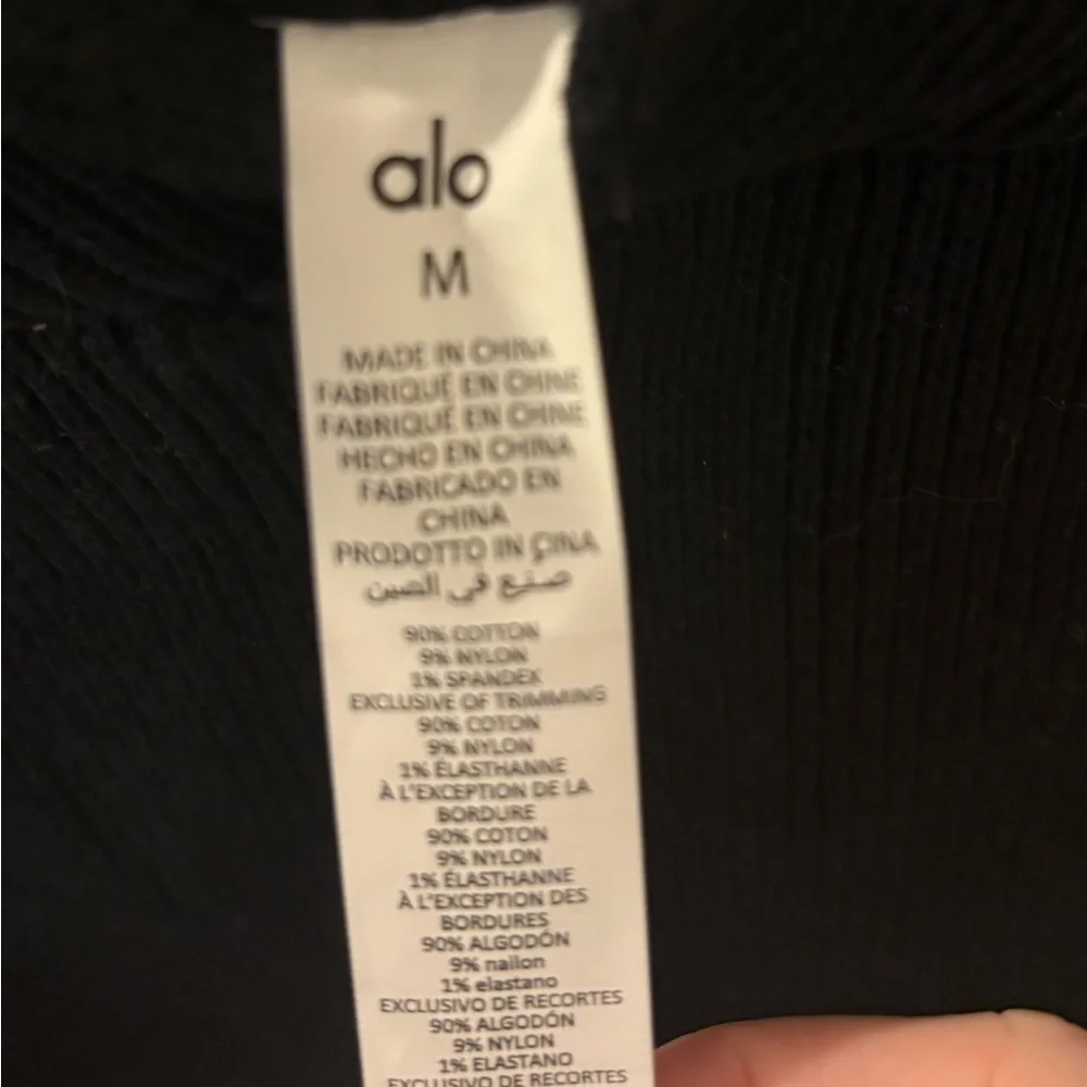 ALO Yoga Scholar Hooded Sweater Black Medium NWT
